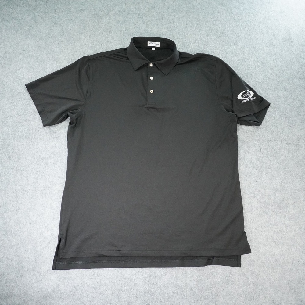 Peter Millar Summer Comfort Polo Mens Large Black Performance Golf Cable Dahmer